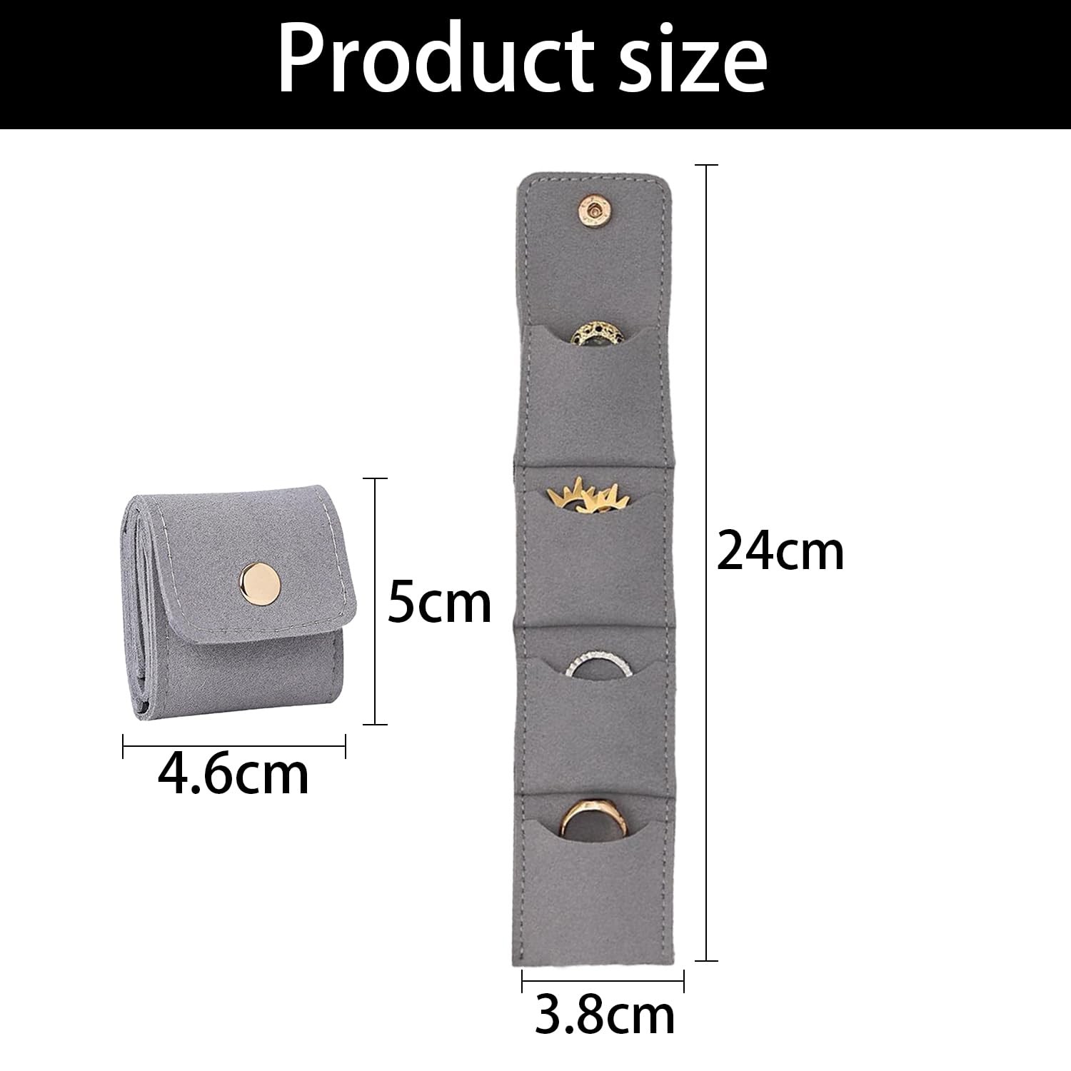 Mini Travel Jewelry Bag Mini Travel Jewelry Roll Bag with Buckle Portable Jew…