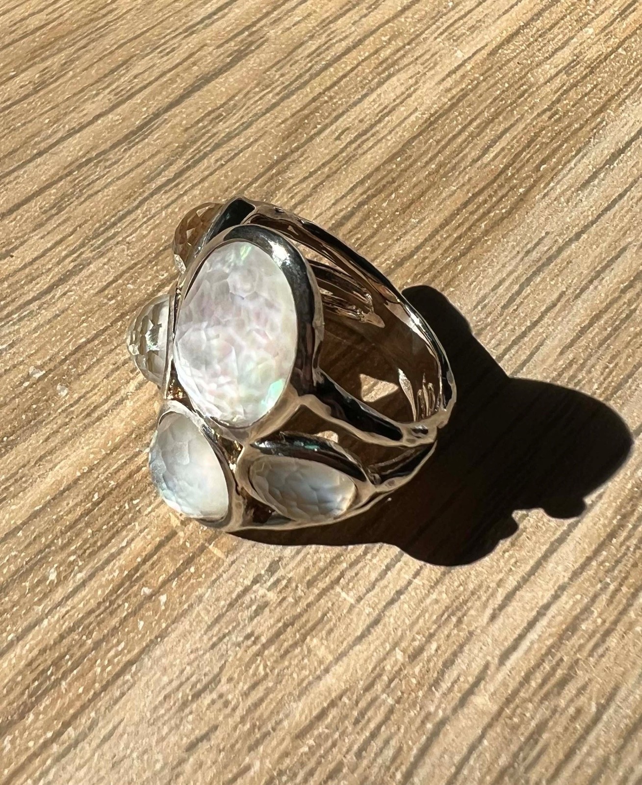 $695 Ippolita Sterling Silver MOP Cluster Rock Candy Lollipop Statement Ring 6.5
