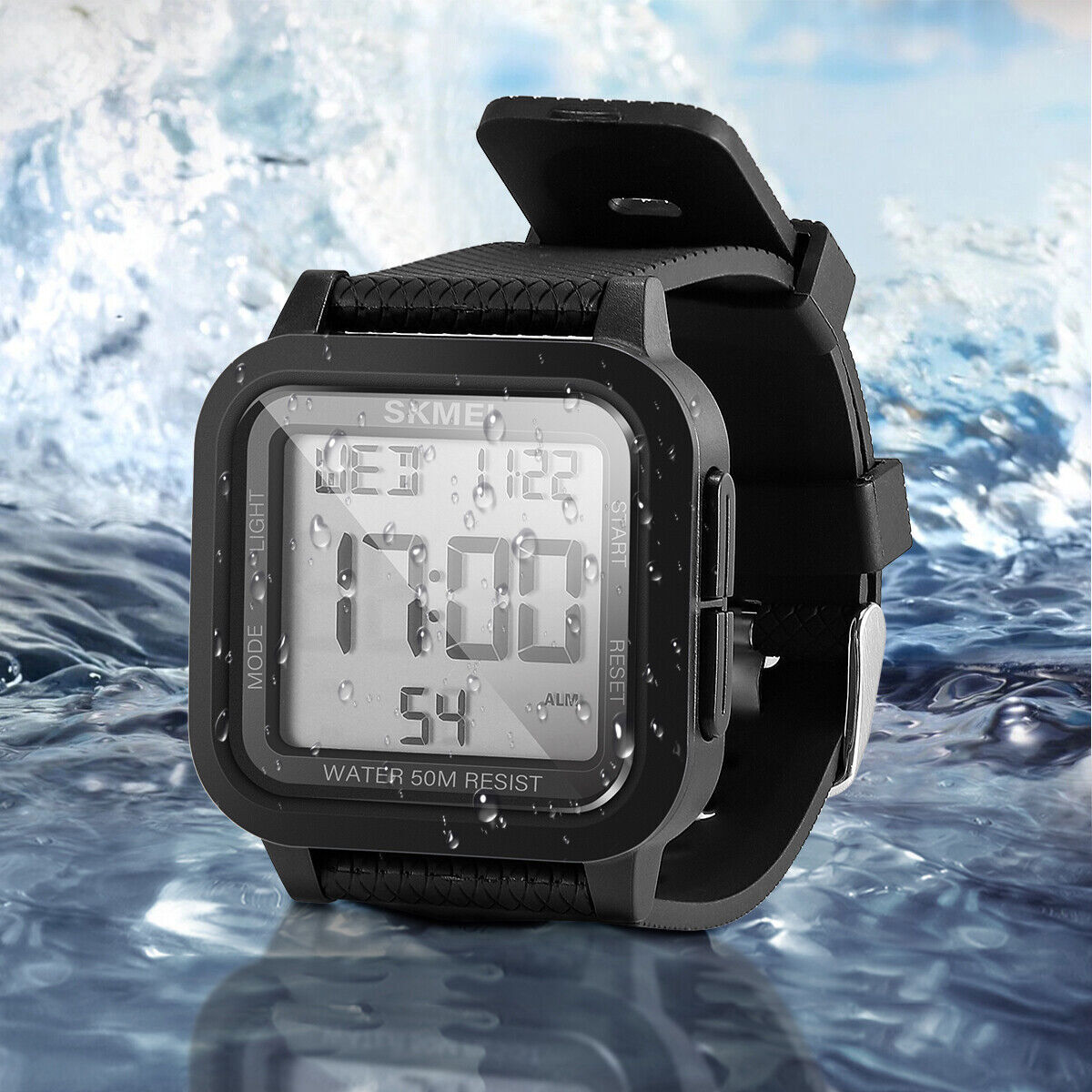 Men’s Military Sports Watch LED Screen Waterproof Wristwatch Large Digital Face