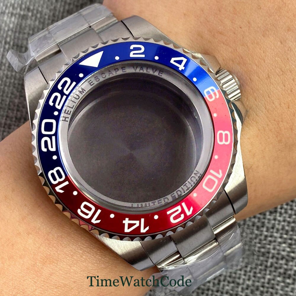 43mm Watch Case Fit SEA NH34 NH35 ETA2824 PT5000 ST2130 Ceramic/Aluminum Bezel