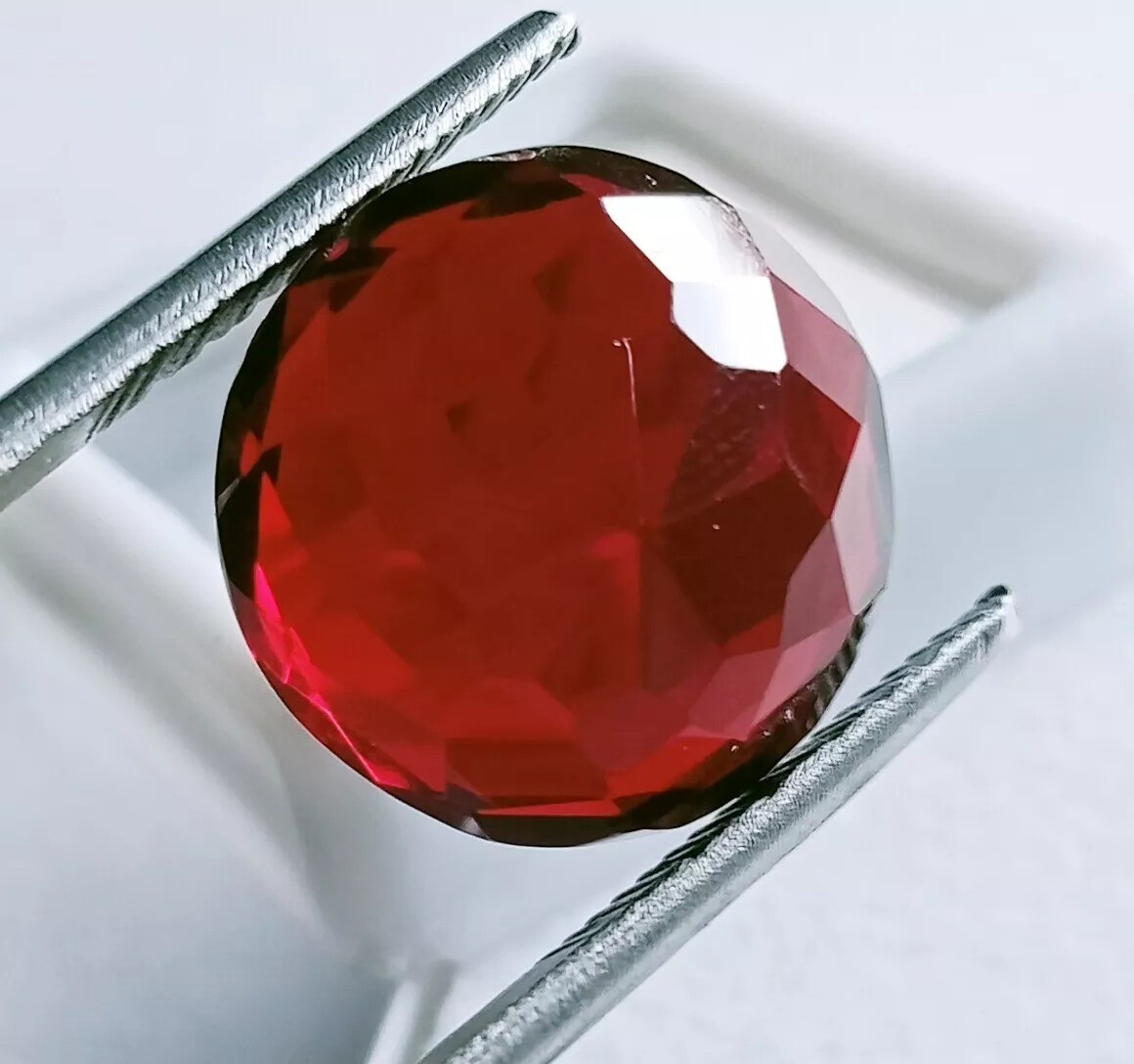 Hessonite Garnet Round Cut Red 11-12 Ct Natural Certified EGL Loose Gemstone