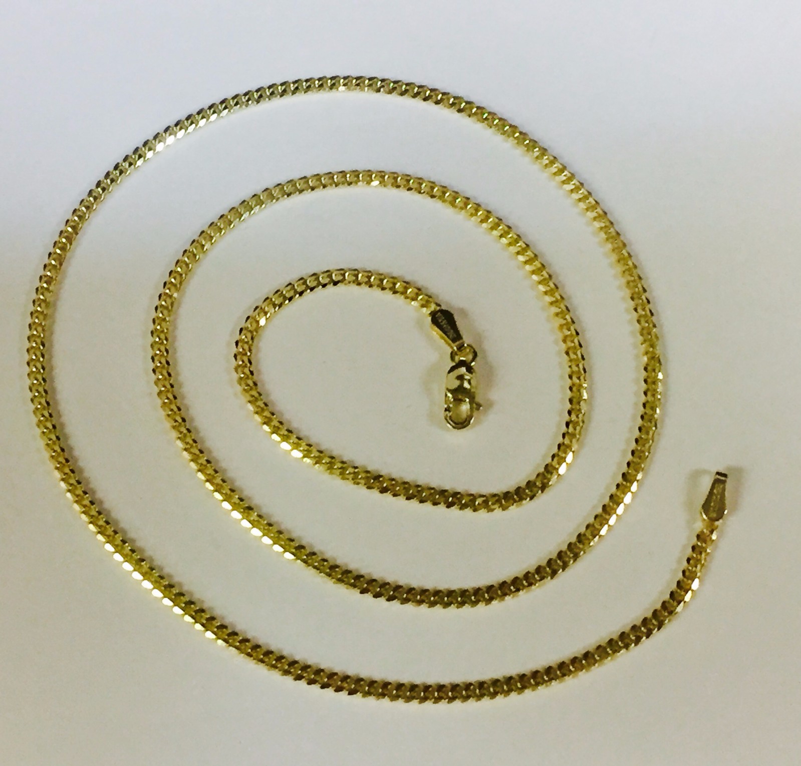 14k Yellow Gold 16″ Solid Gourmette Curb Link 2mm 5.4 gram Pendant Chain Necklac