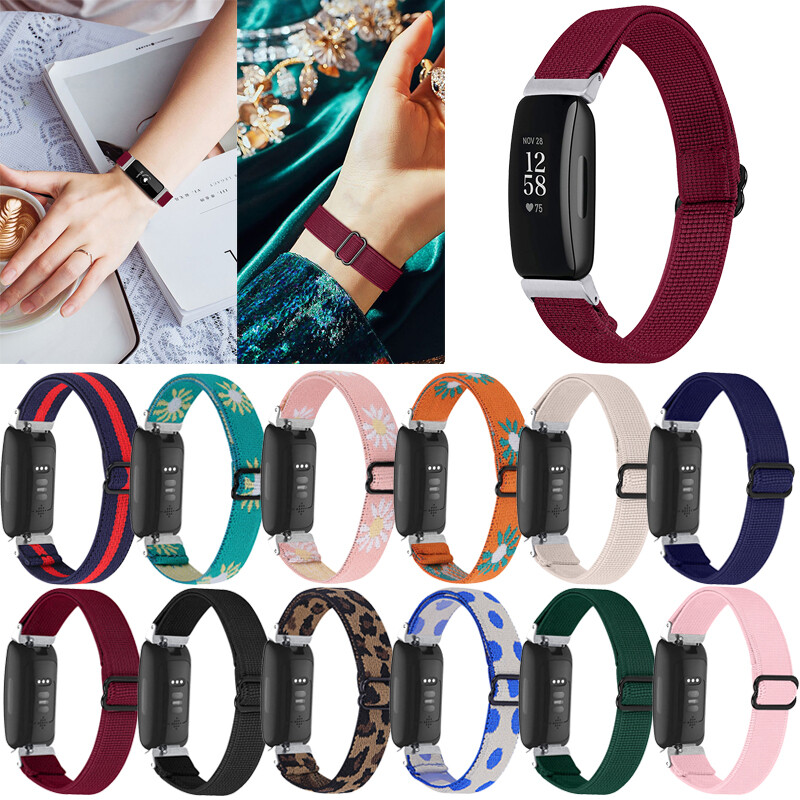 For Fitbit Inspire3 HR 2 Replacement Band Bohemia Woven Nylon Elastic Strap Band