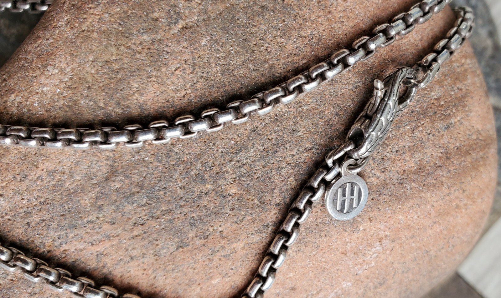 John Hardy LONG Silver Necklace 26″ with JH Hang Tag PRETTY! 21.3 Grams