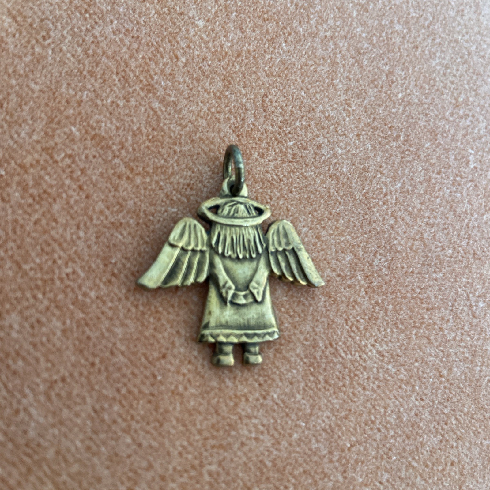 Vintage Jeep Collins Retired Pure Brass Guardian Angel Pendant