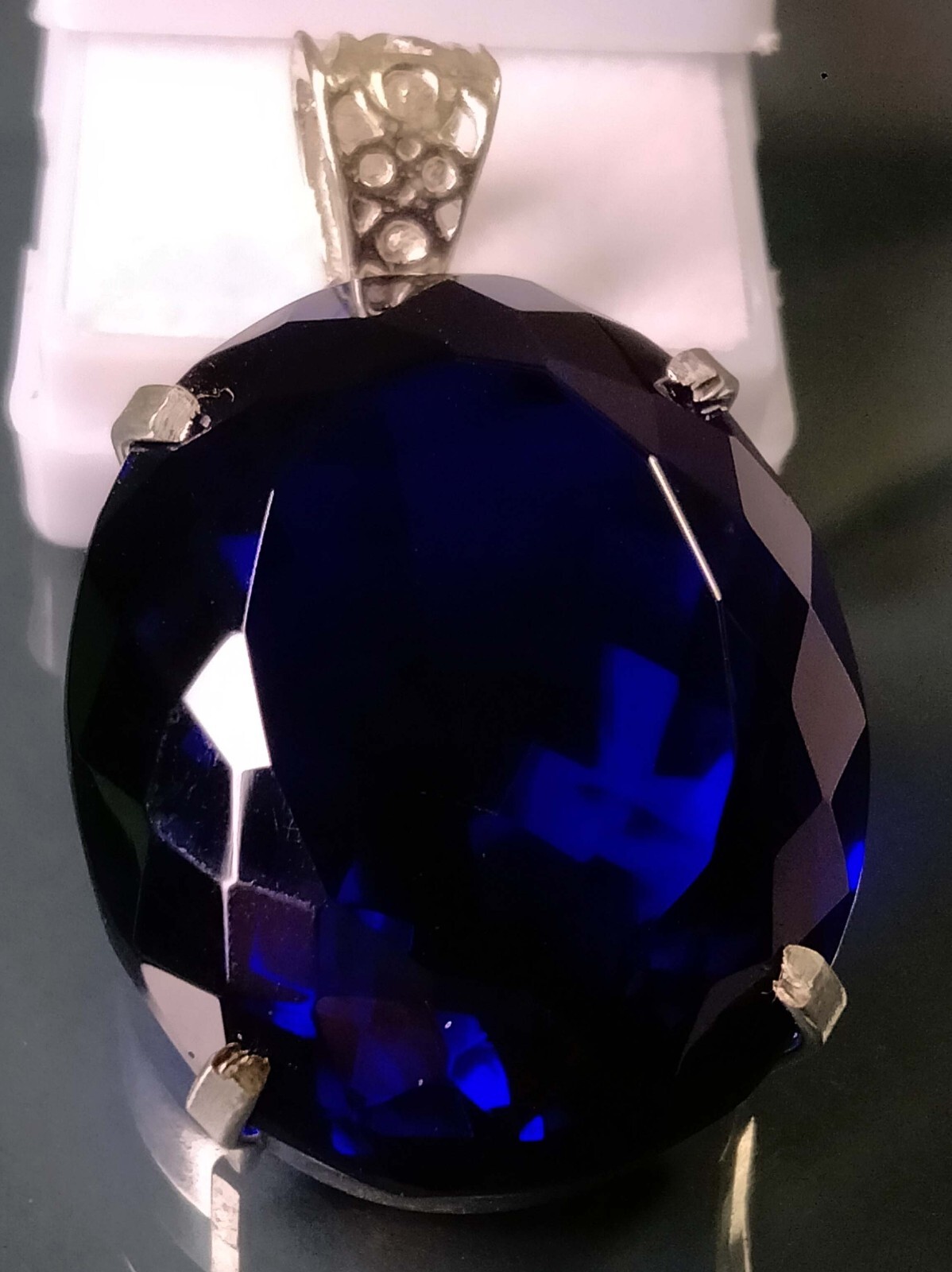 Royal Blue Topaz Oval Cut 115.25 Ct Pendant EGL Certified Natural Gemstone PD011