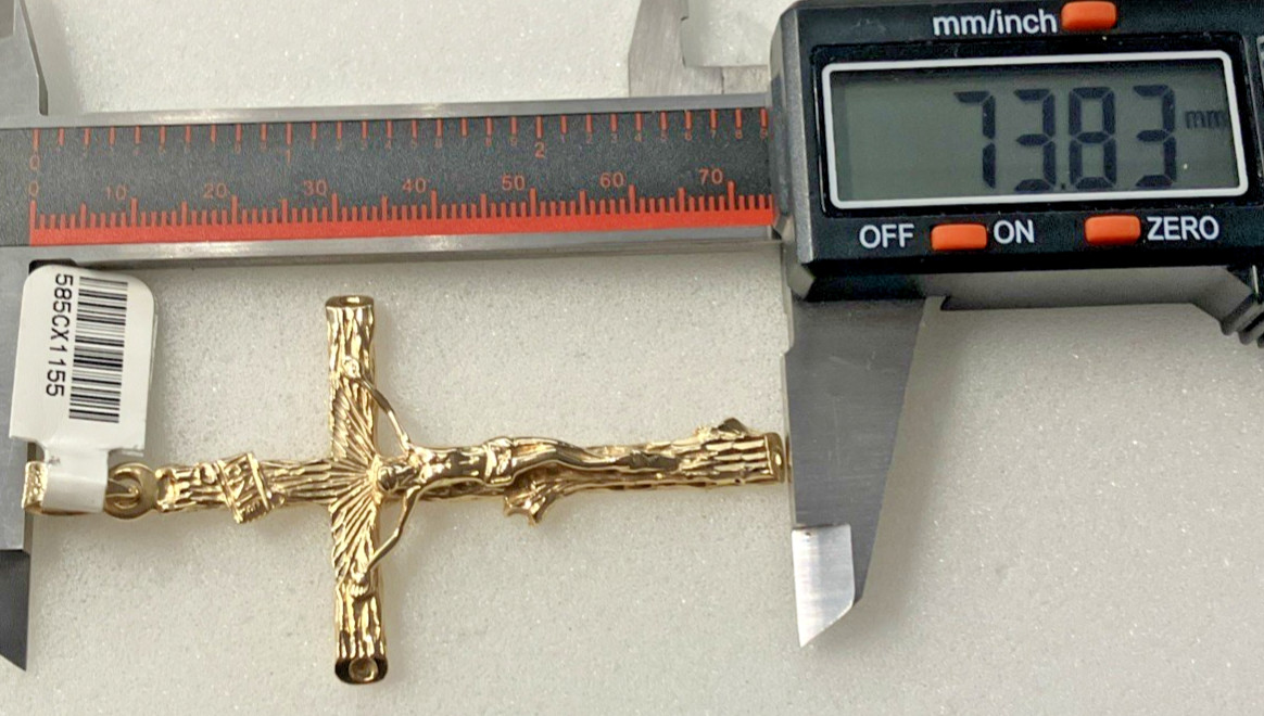 14kt Solid Real Gold Crucifix 11.55 Grams Jesus Cross – Hallmark RL Bolivia 14k