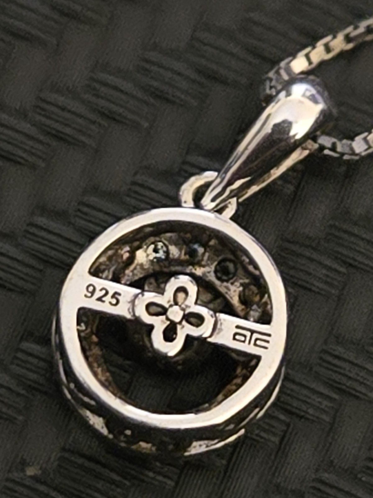 OTC Maker -925 Sterling – Floating Diamond Round Halo Necklace – 18in
