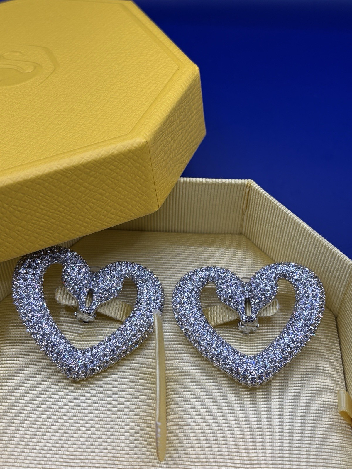 Swarovski Una/Sublima Clip Heart Earrings