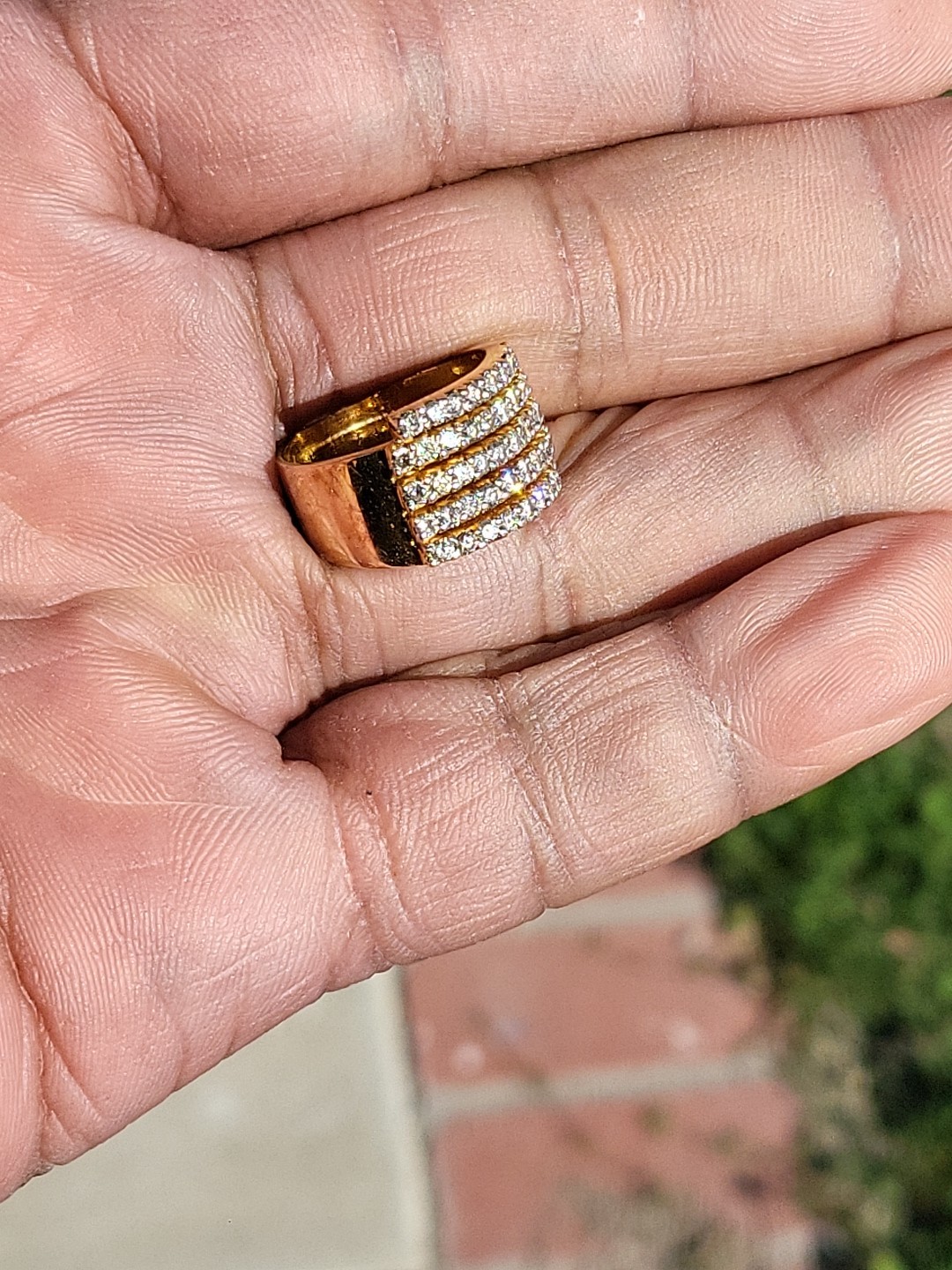 Solid 9K Gold Natural Diamond Ring c. 1960’s ~1.5 Carats, 6.3 Grams~ Size 5 NR