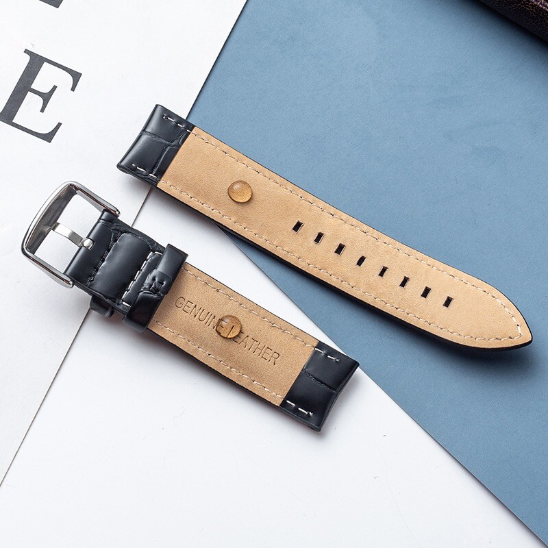 First Layer Cowhide Leather Watch Band Pin Buckle Watch Accessories 18/20/22mm
