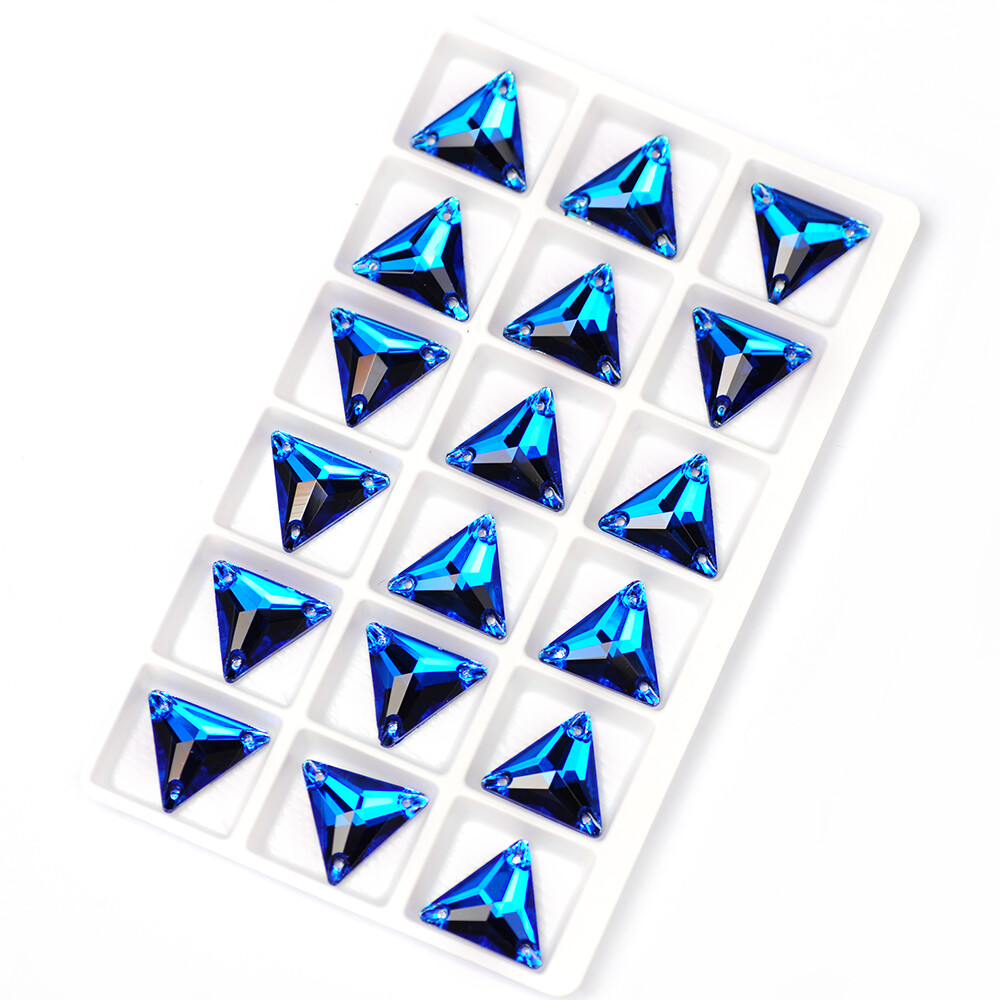 Multicolor Capri Blue Crystals Glass Sew On Rhinestones Flatback With Two Holes