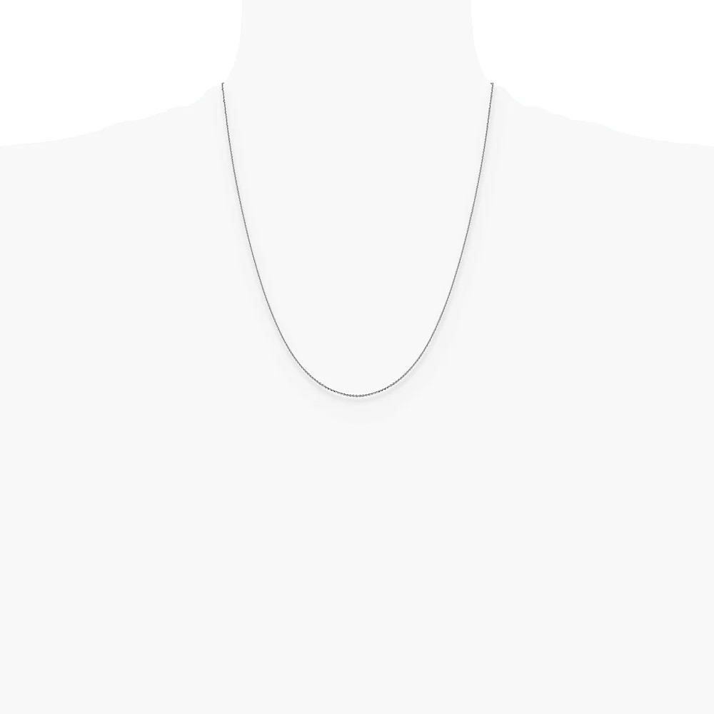 14K White Gold 1.0 Mm Diamond-Cut Cable Chain Necklace 16″-24″