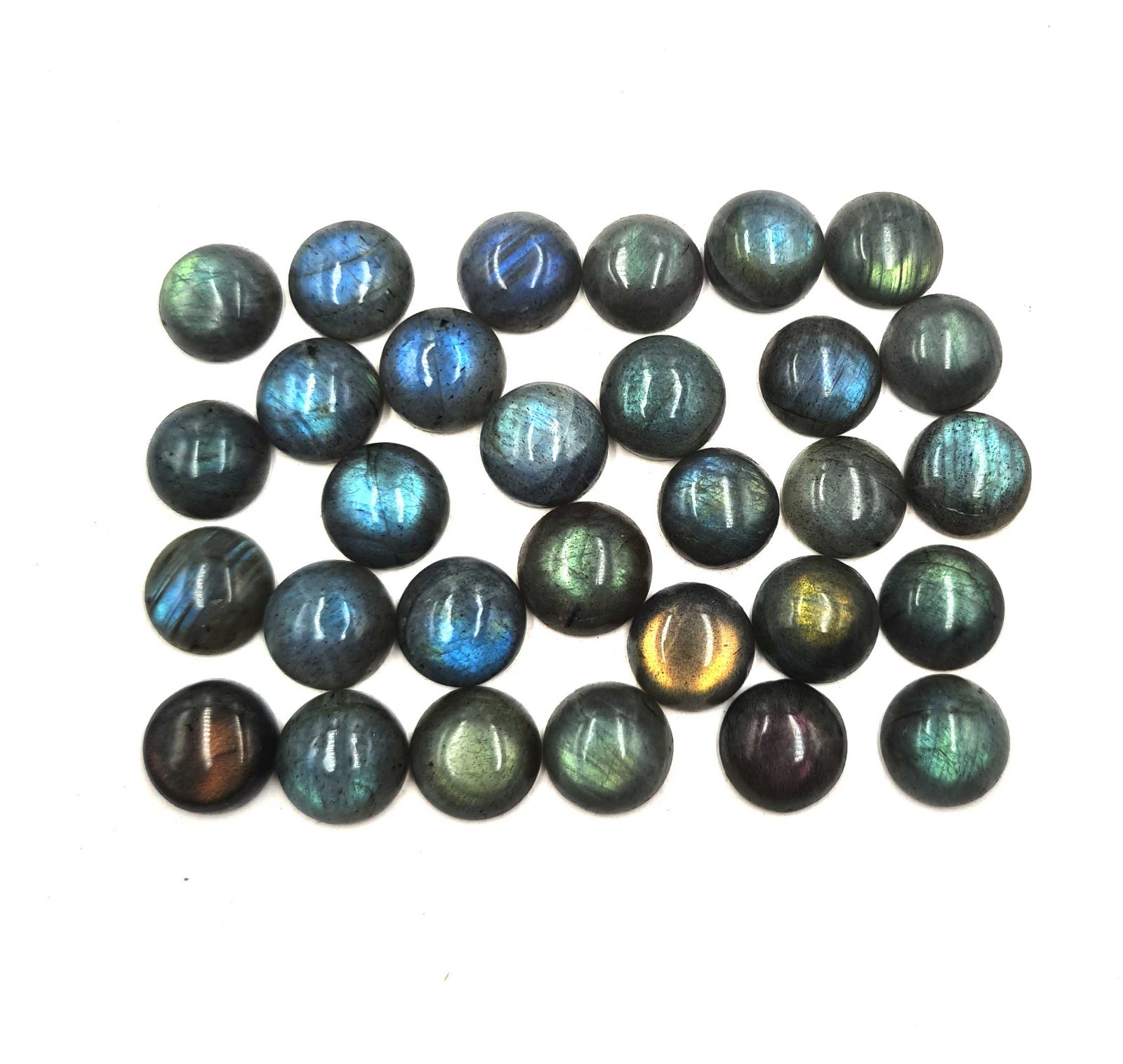Natural Labradorite Round Cabochon Loose Gemstone Lot 11 Pcs 14 MM 105 CT