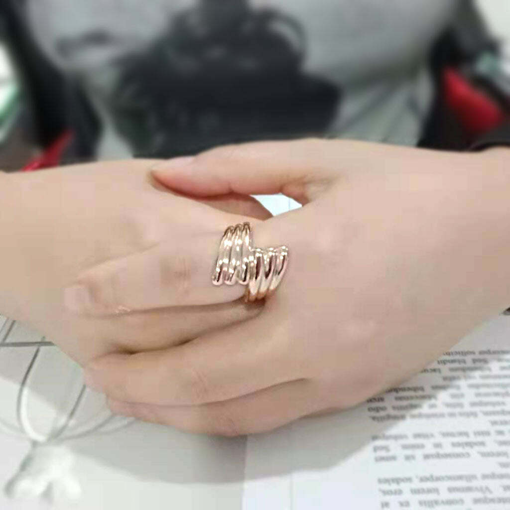 TK3800 – IP Rose Gold(Ion Plating) Stainless Steel Ring with NoStone in No Stone