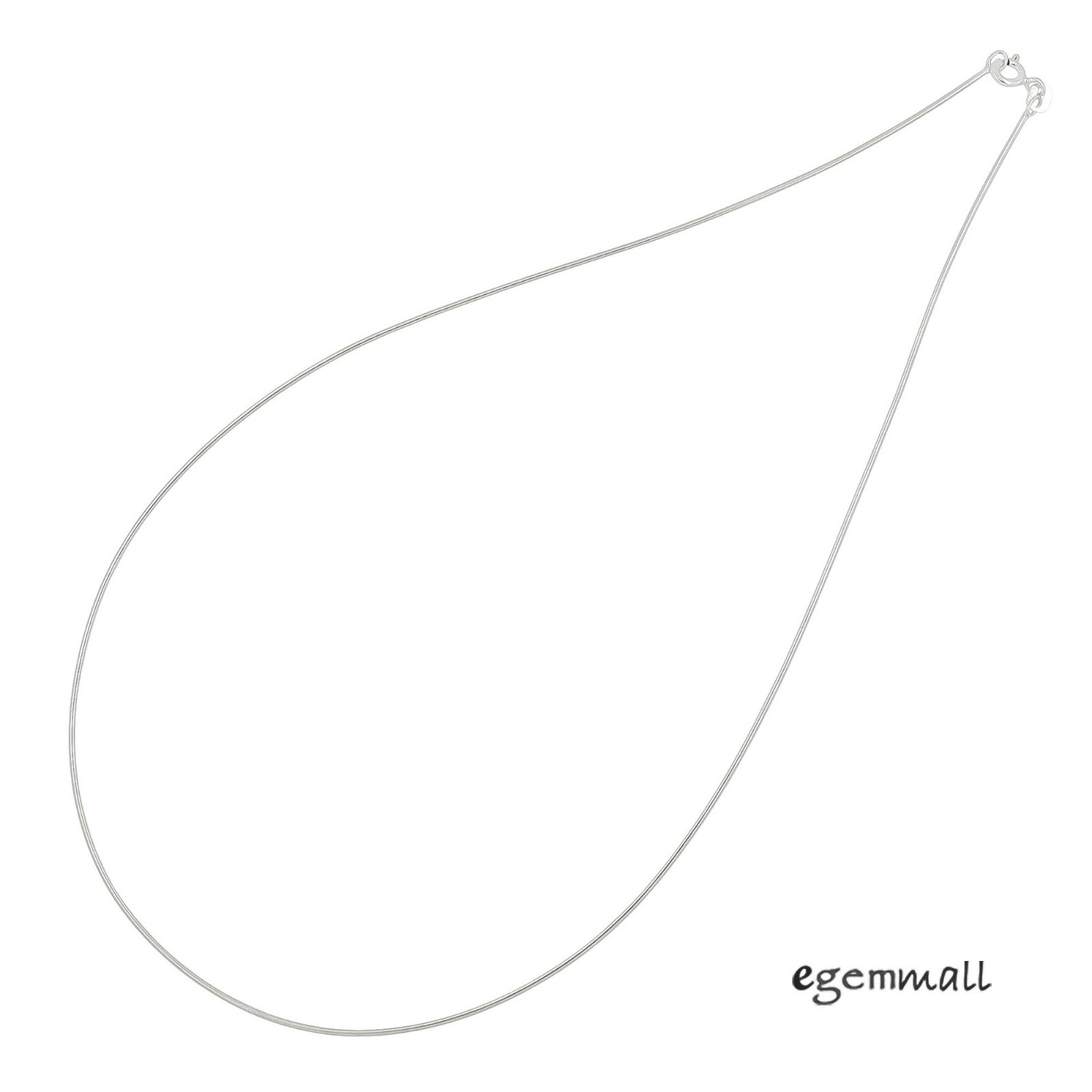 Italian Sterling Silver Omega Chain Necklace 0.9mm 18″ #99657