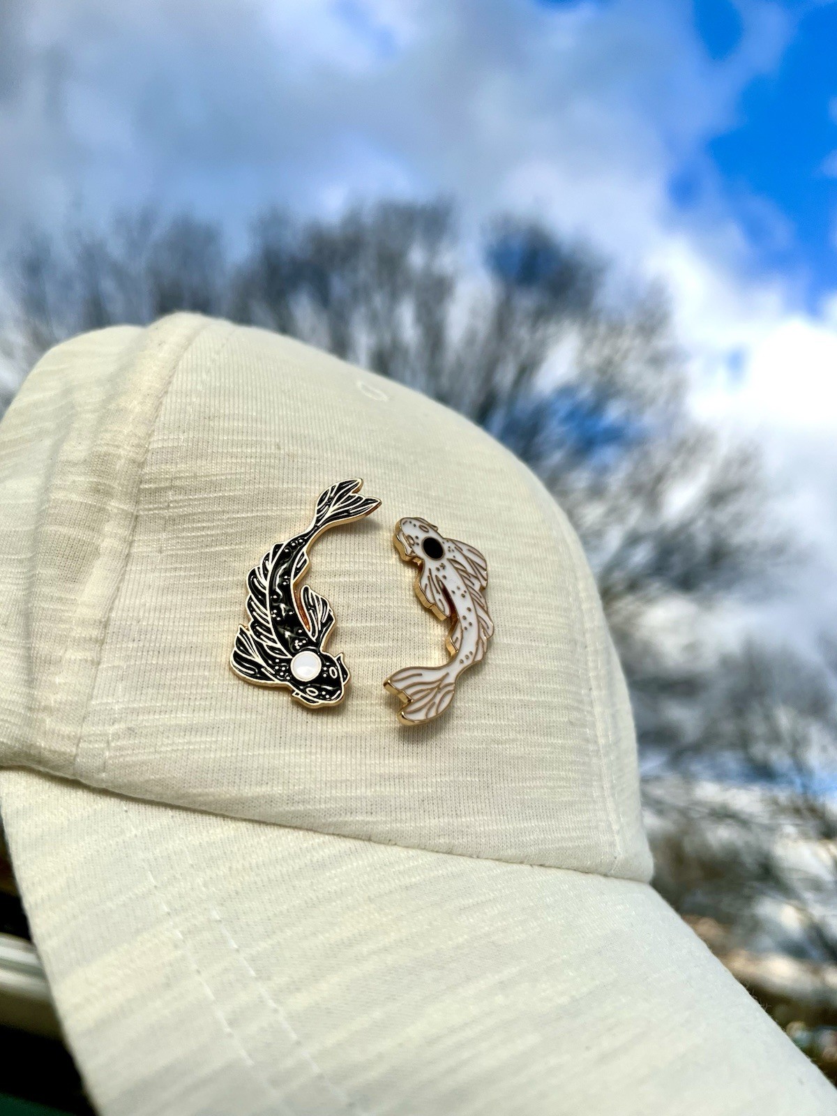 Yin and Yang Koi Enamel Pin Set