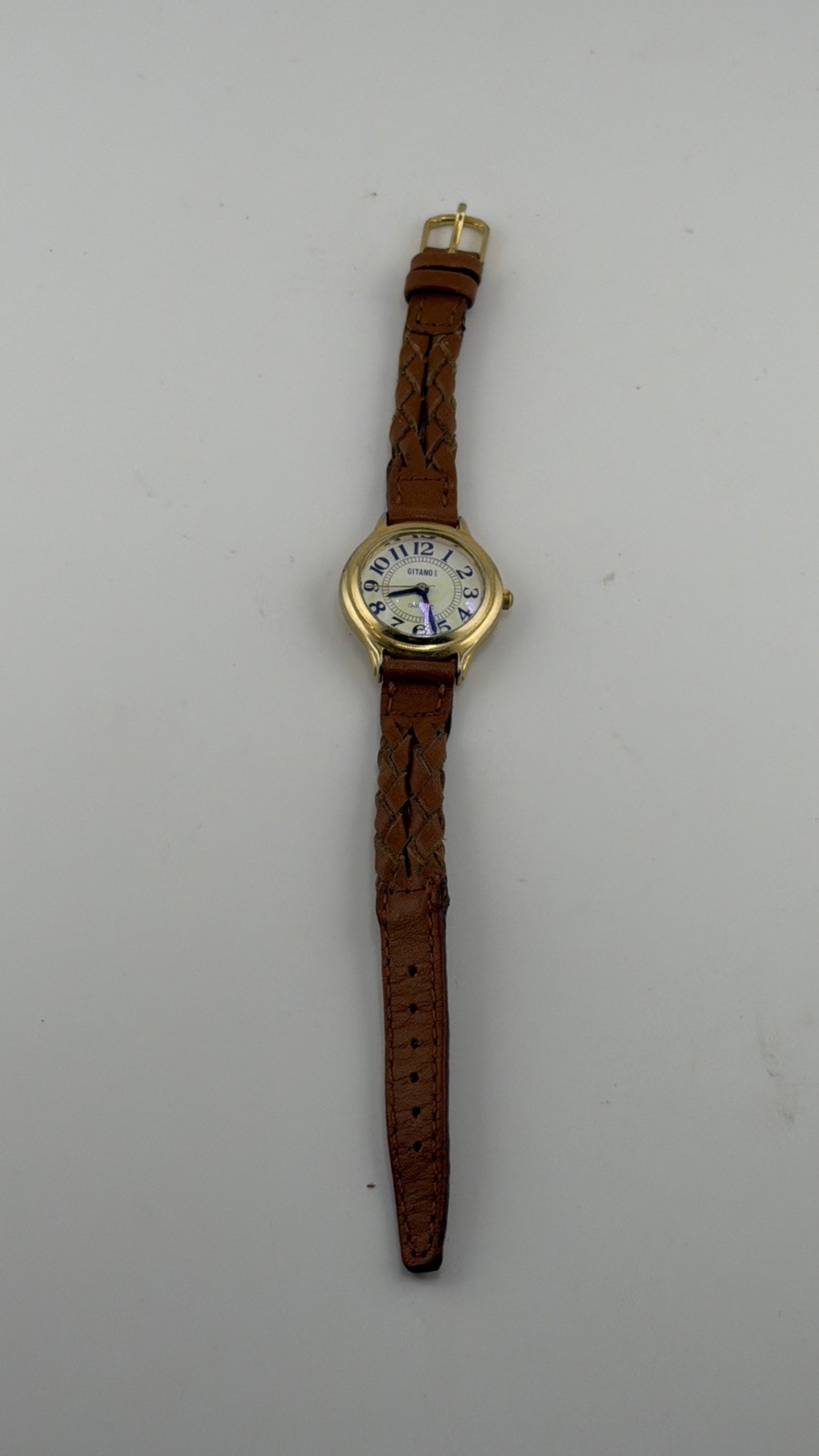 Gitano Womens Gold Tone Quartz Watch 865QS V377 Metal Bezel Base Japan Movt