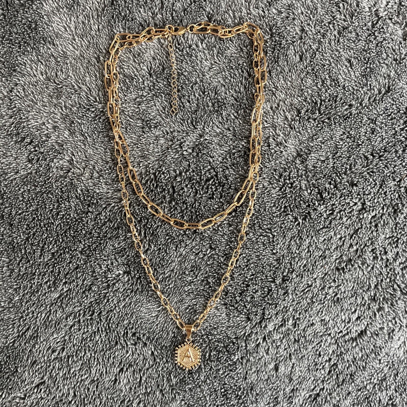 A Initial Gold Stacking Necklace Costume Jewelry Clasp Closure