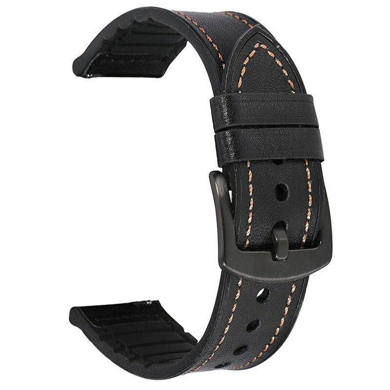 Camo TPU Leather Rubber Strap 22 20mm Watch Band For Samsung Galaxy Watch 6 5pro