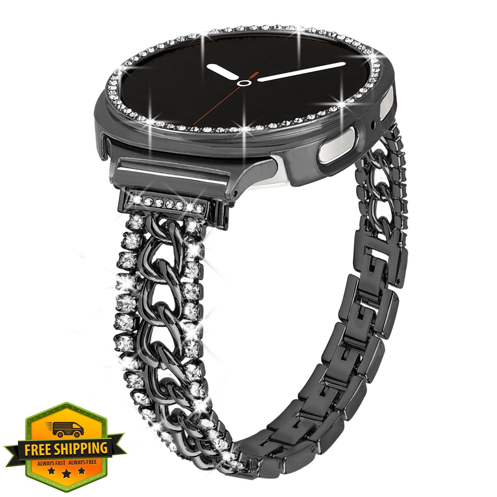 Alociaga Galaxy Watch 8 40mm Black Bling Band Case