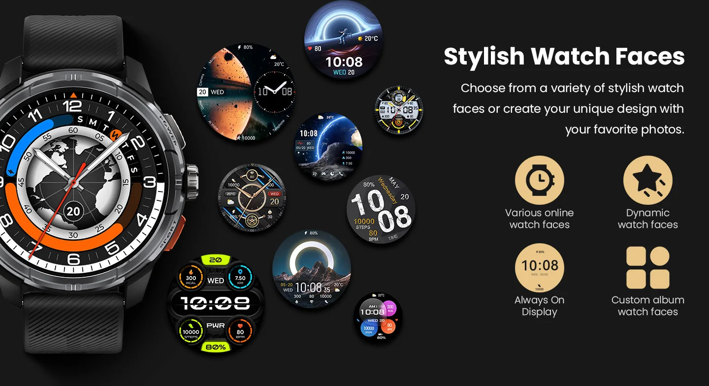 HAYLOU Solar Ultra GPS Smart Watch 1.6” AMOLED Display Rate Bluetooth Calls