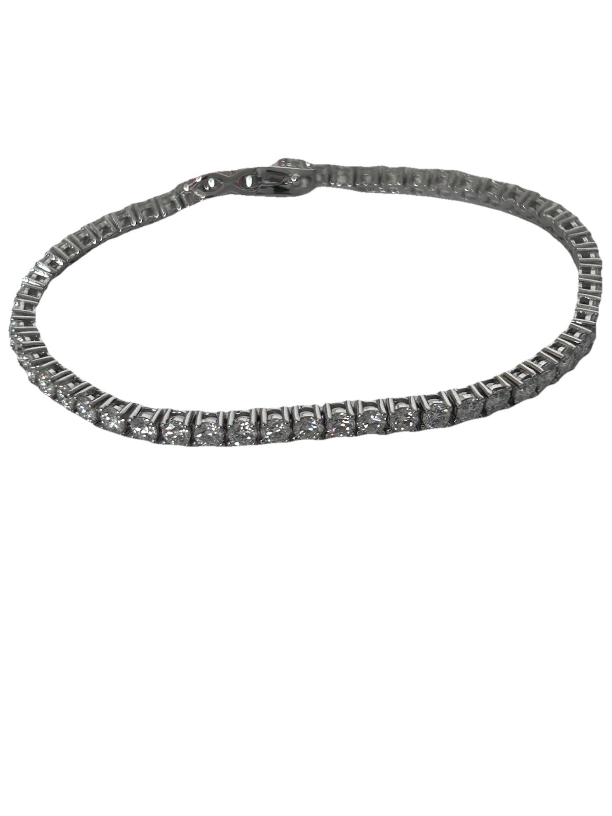 925 silver moissanite tennis bracelet 8.00 cwt. 3mm wide 7.5 inch long