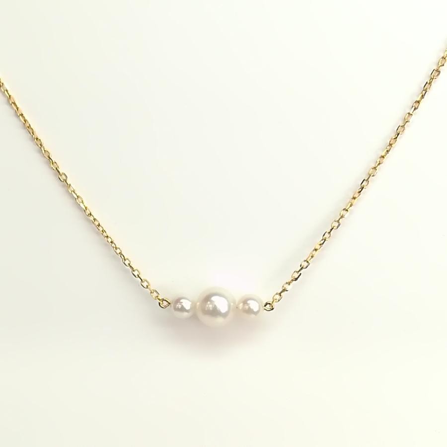 MIKIMOTO Necklace: Akoya Pearl 4-6mm Gold 18K L38cm(approx.15.0inch) w/Cert;