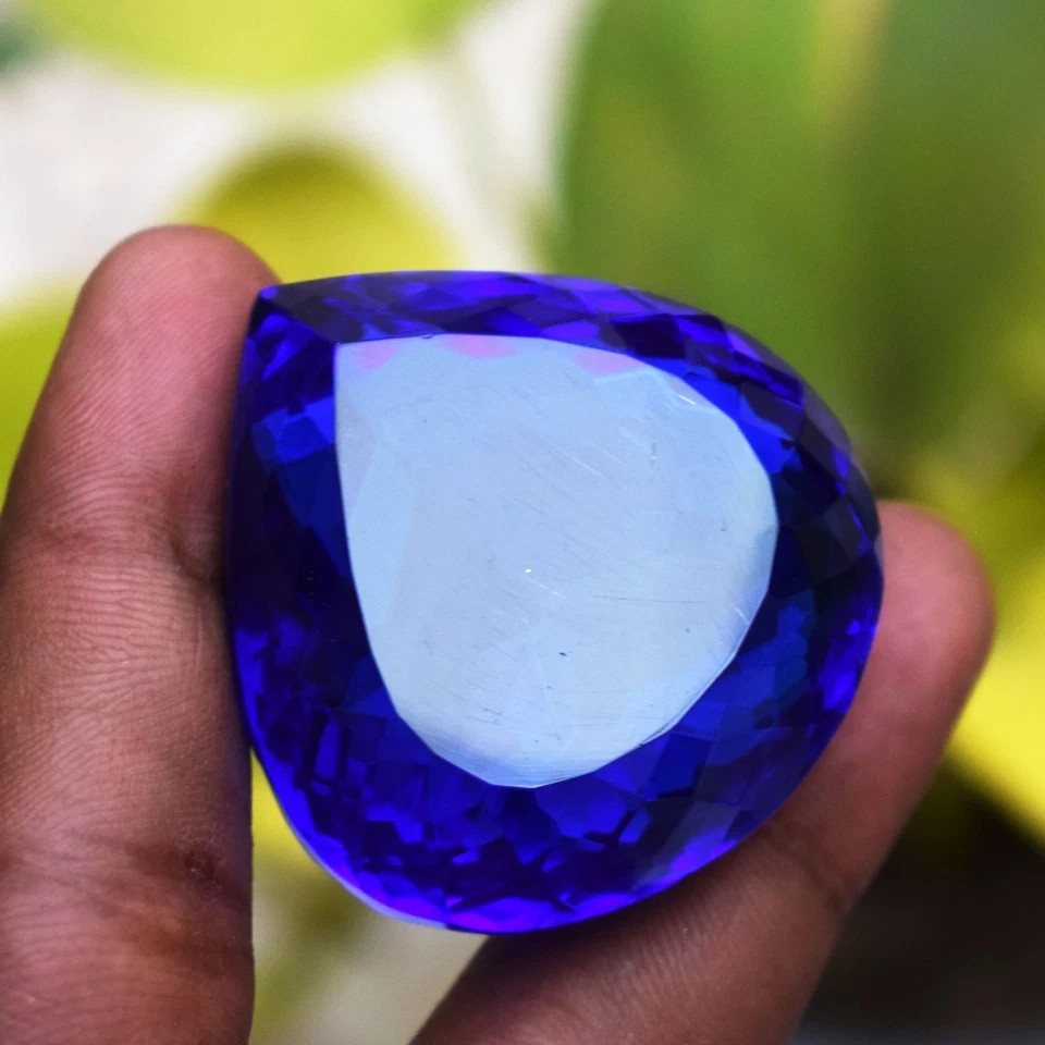 291.10 Carat Flawless Dark Blue Tanzanite Pear Cut Certified Loose Gemstone