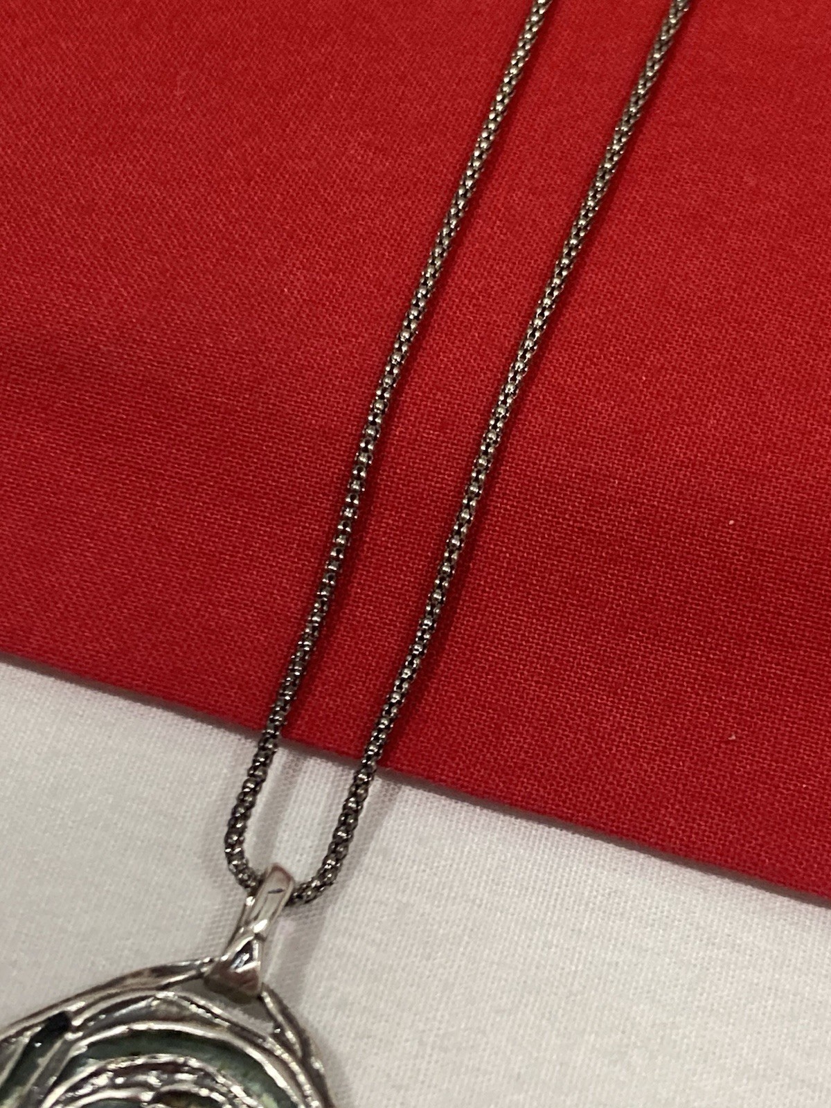 NEW OR PAZ PZ ISRAEL Sterling Silver 925 ROMAN GLASS Pendant Necklace W/BOX COA