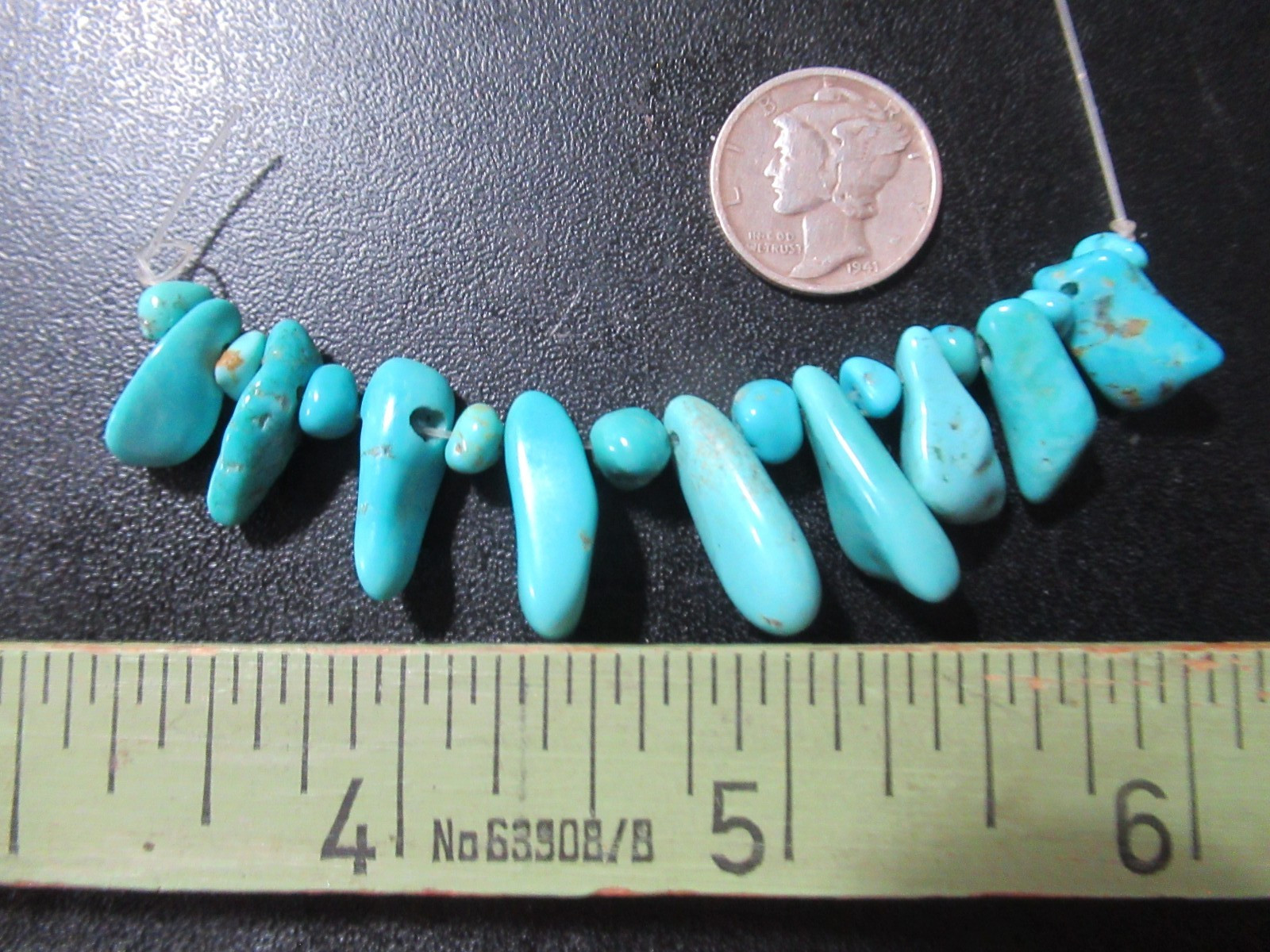 9 KINGMAN TURQUOISE PENDANTS 13mm to 17mm & 10 SM NUGGETS 5mm to 7mm 50tcw #888