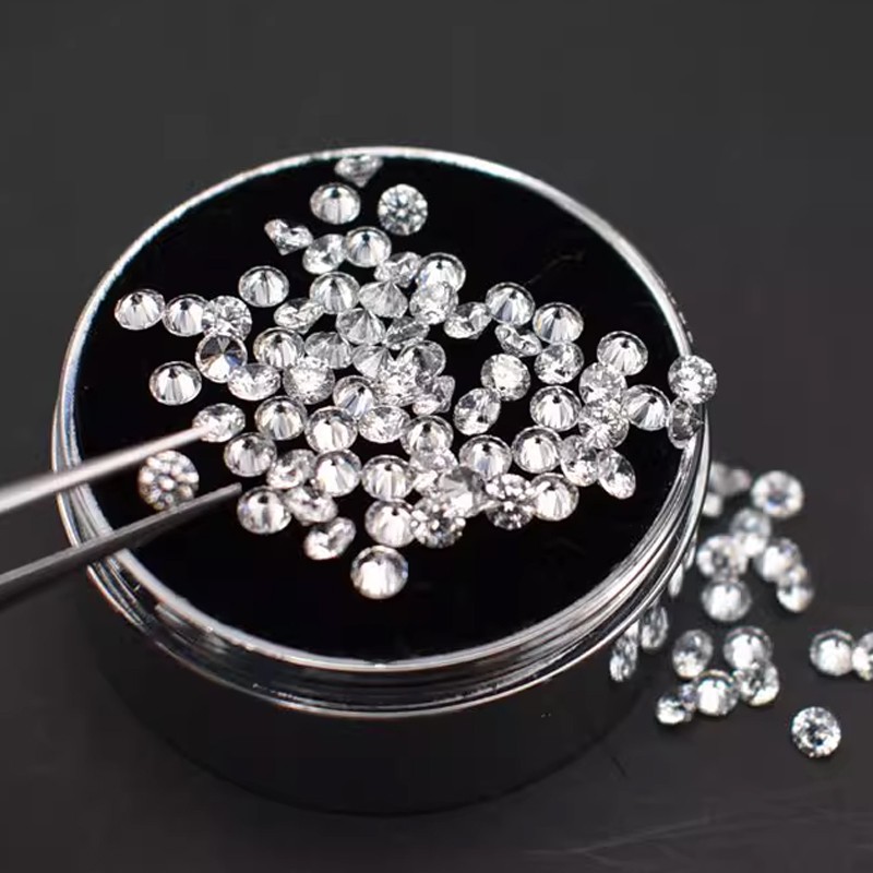 5CT Loose Moissanite Round Gem 0.7mm-3mm Melee Stone D White VVS For Jewelry DIY