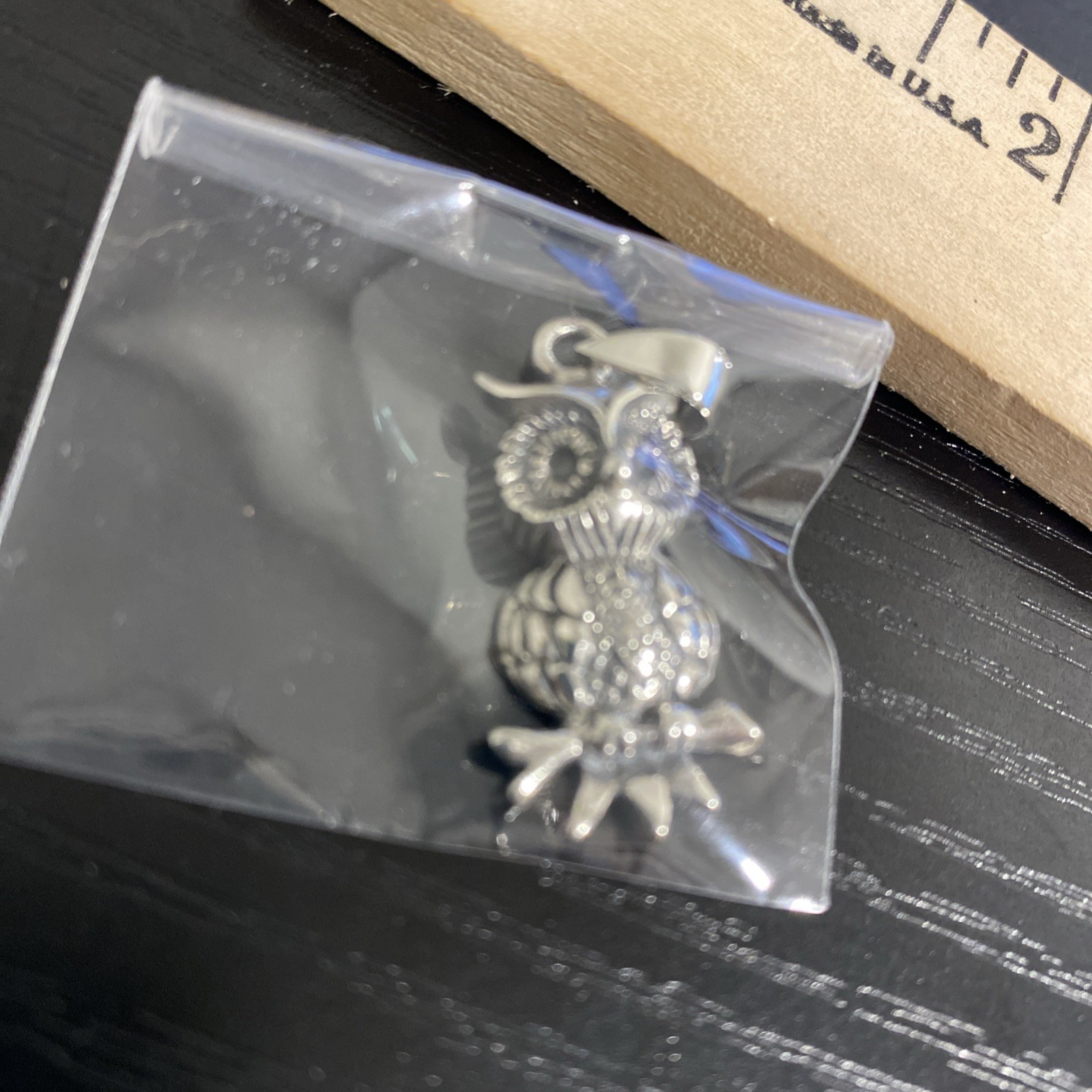 Sterling Silver .925 Designer handcrafted small Owl Pendant necklace BRAND NEW