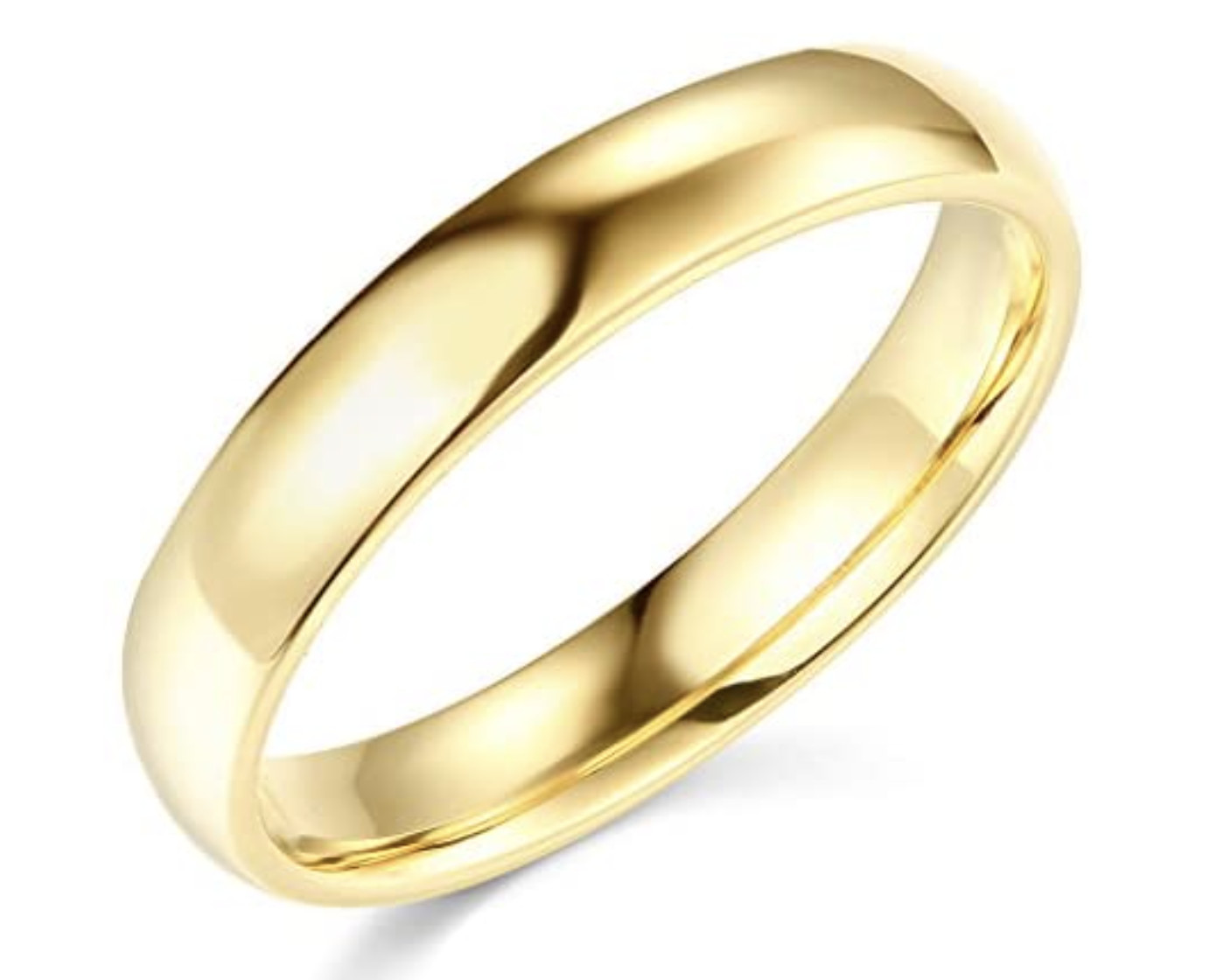 Solid Real 14K Yellow Gold Wedding Anniversary Band Ring Regular Fit Mens Womens