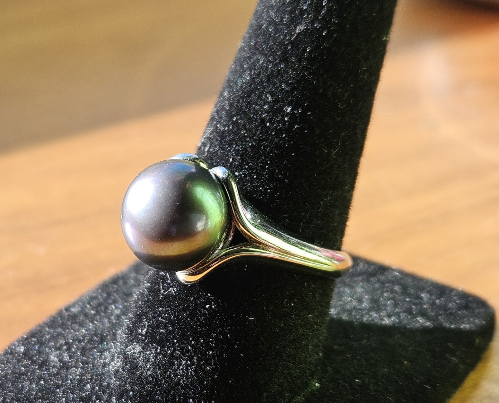 Lucas Lemeth 925 Sterling Silver 10.3mm Peacock Pearl Ring Size 7.5