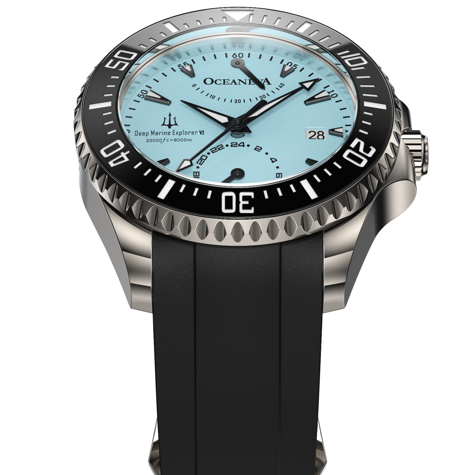 Oceaneva Power Reserve 6000m Grade 5 Titanium Automatic Light Blue