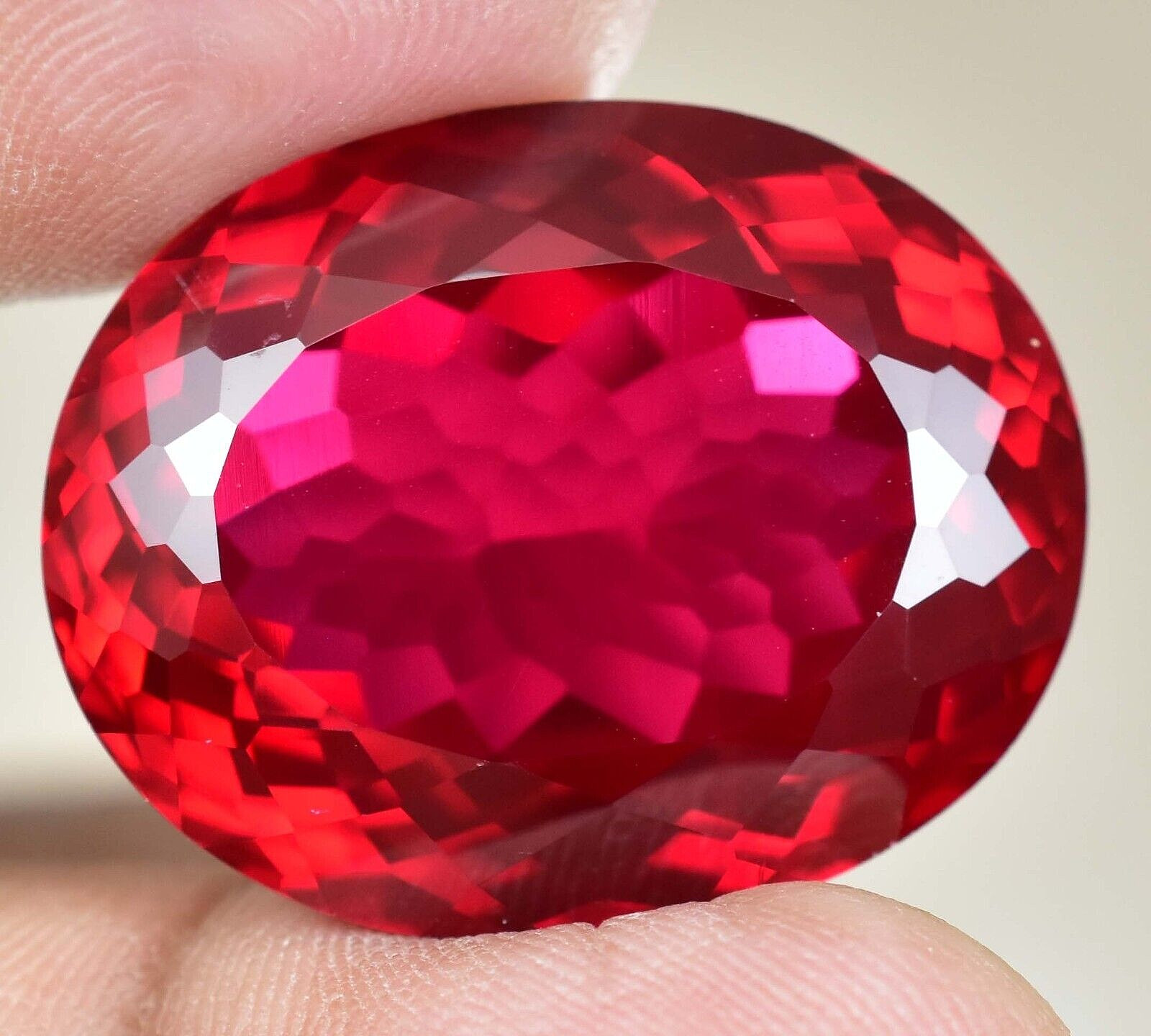 Natural Myanmar Blood Red Ruby 59.10 Ct Oval Certified Flawless Loose Gemstone