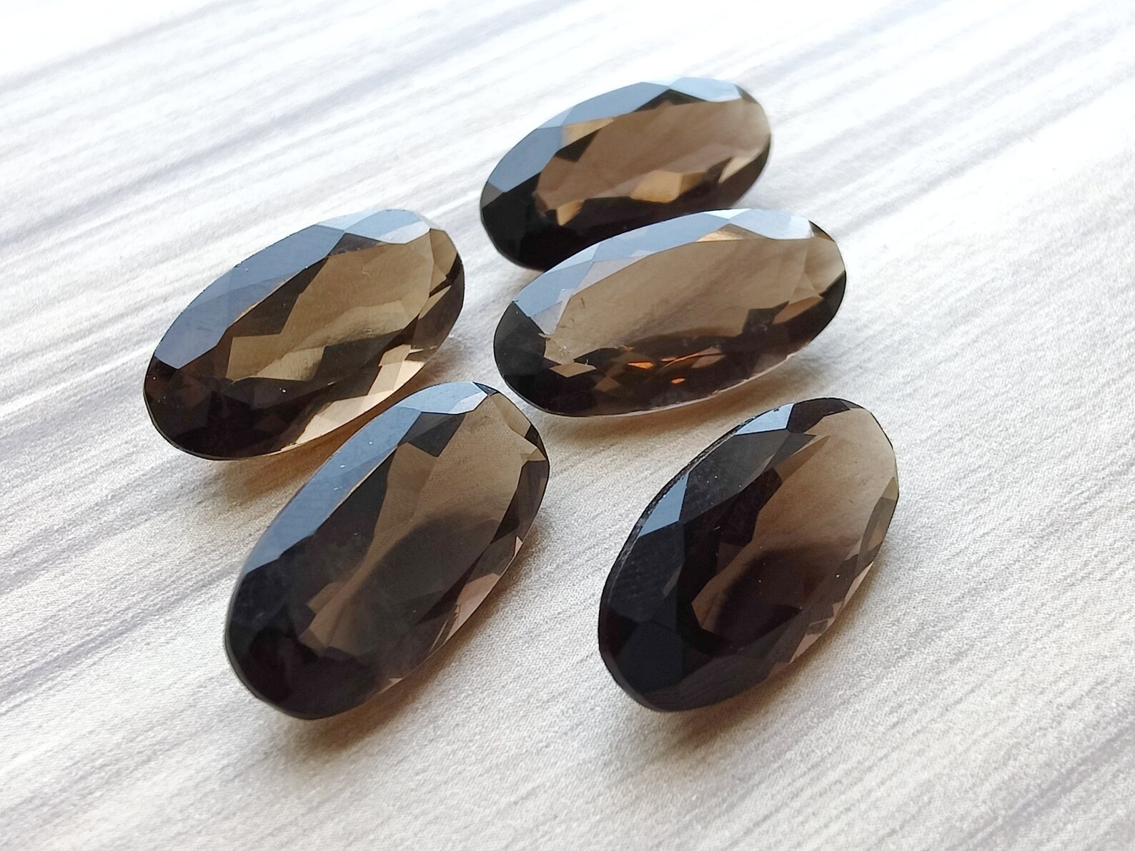Natural Smoky Quartz Long Oval Faceted Cut 6x12mm to 12x24mm Loose Gemstone