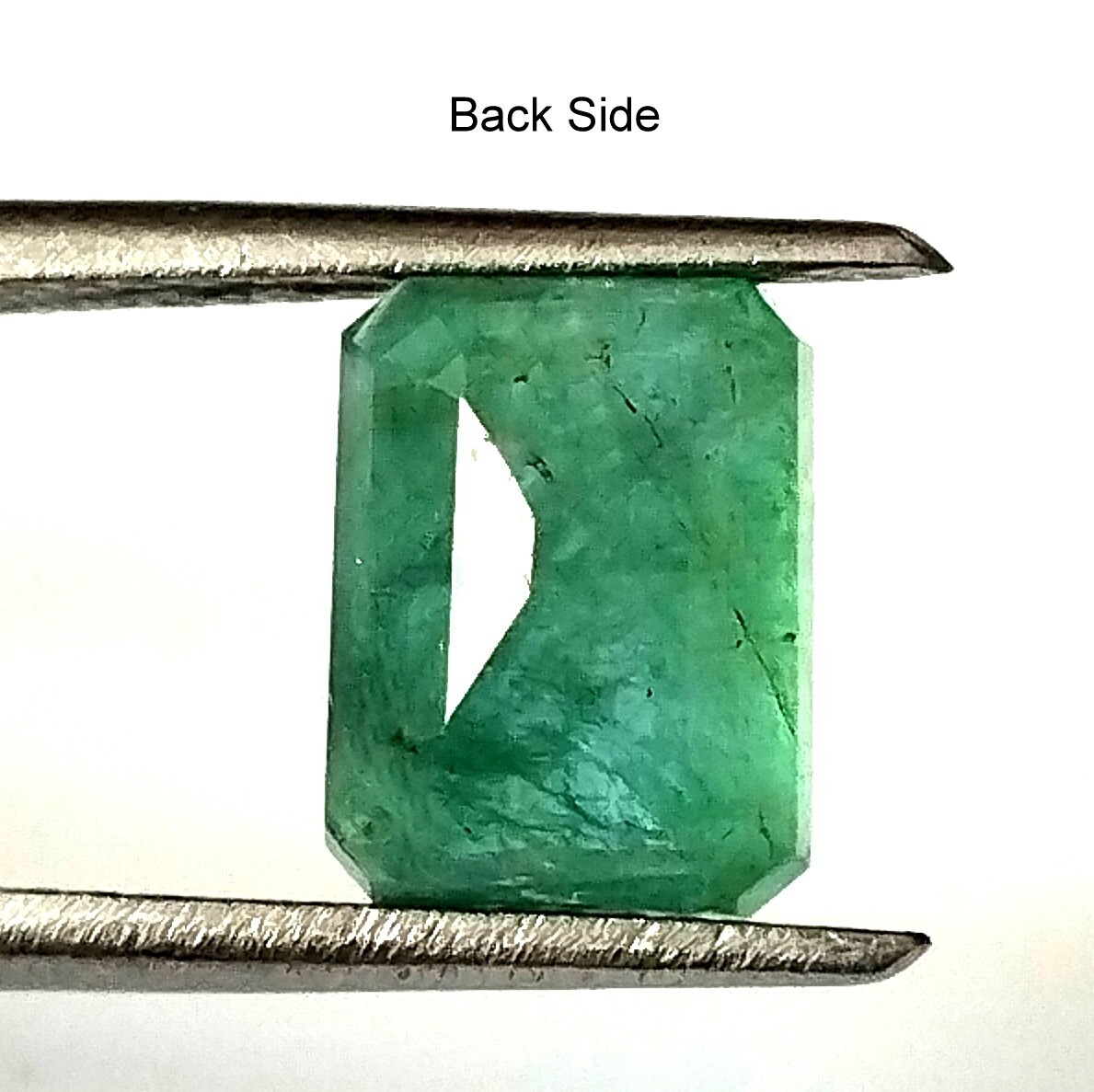 ZAMBIAN GREEN EMERALD FACETED NATURAL UNTREATED EMERALD CUT GEMSTONE 2.30 CARAT
