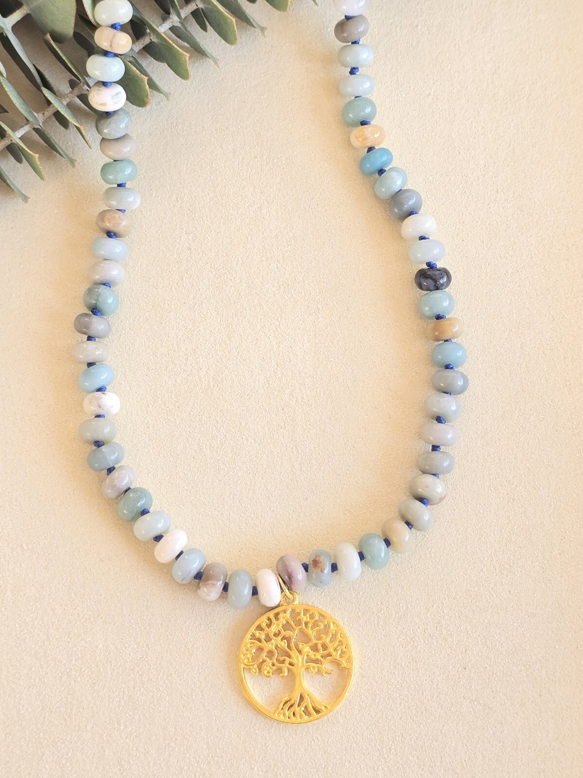 Tranquility and Spiritual Harmony Amazonite 5*8mm Beaded Handmade Necklace.