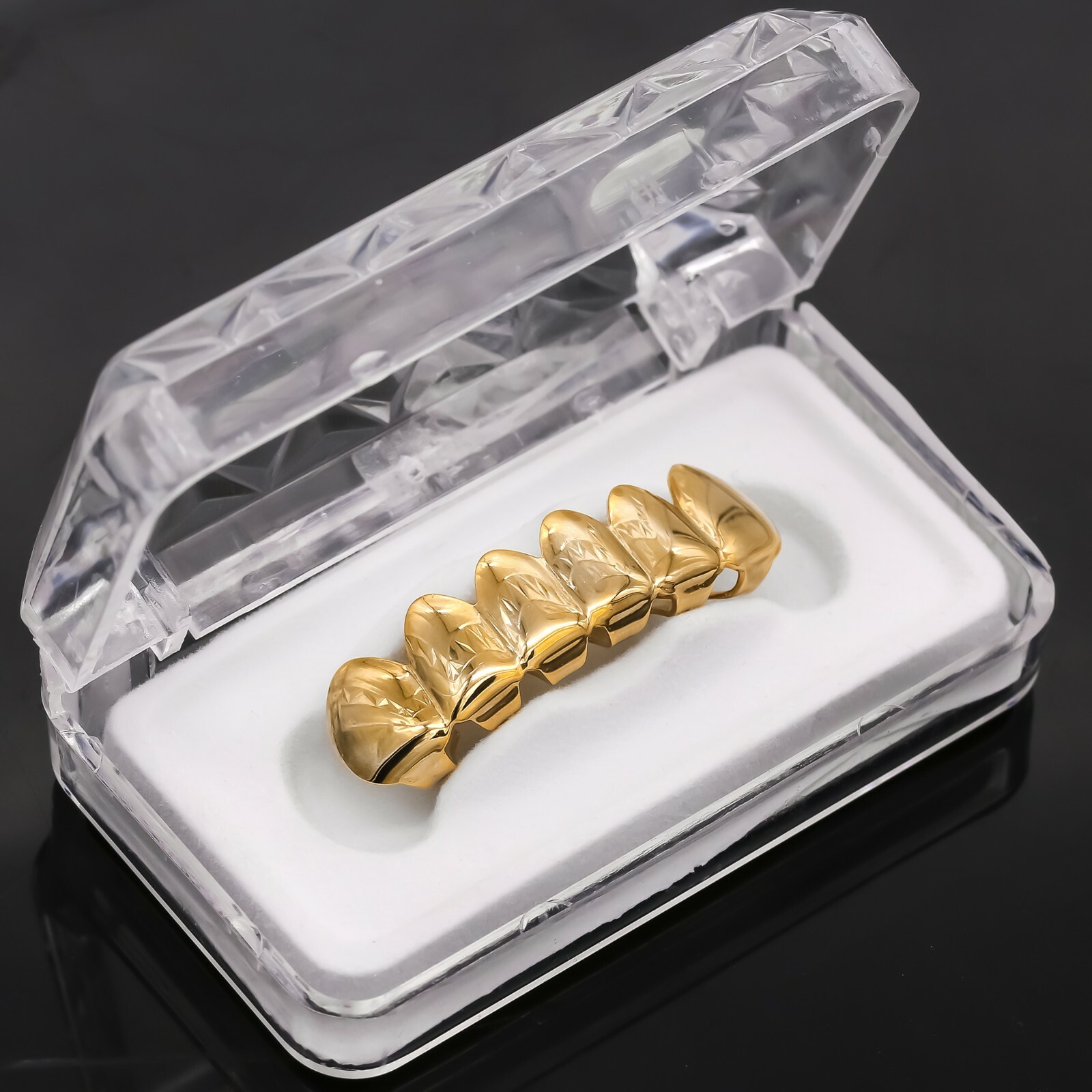 18K Gold Plated GRILLZ Top & Bottom Mouth Teeth Hip Hop Grill Hip Hop
