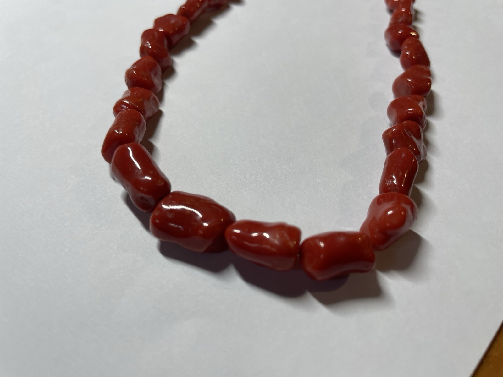 Sardinian Coral Necklace Stones in 18kt Yellow Gold