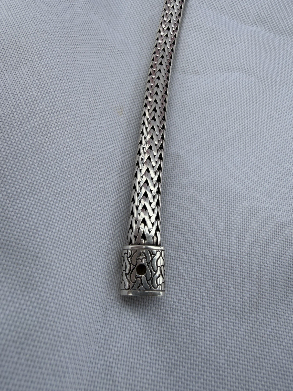 John Hardy Sterling Bracelet 925 Full Link Polished Twisted Size 7.25