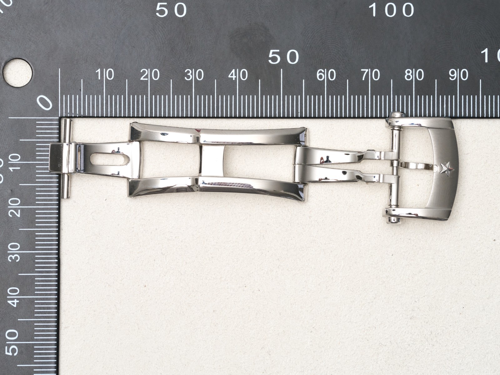 Zenith 18mm Deployment Buckle Clasp Steel Double Fold Over with Tang Buckle
