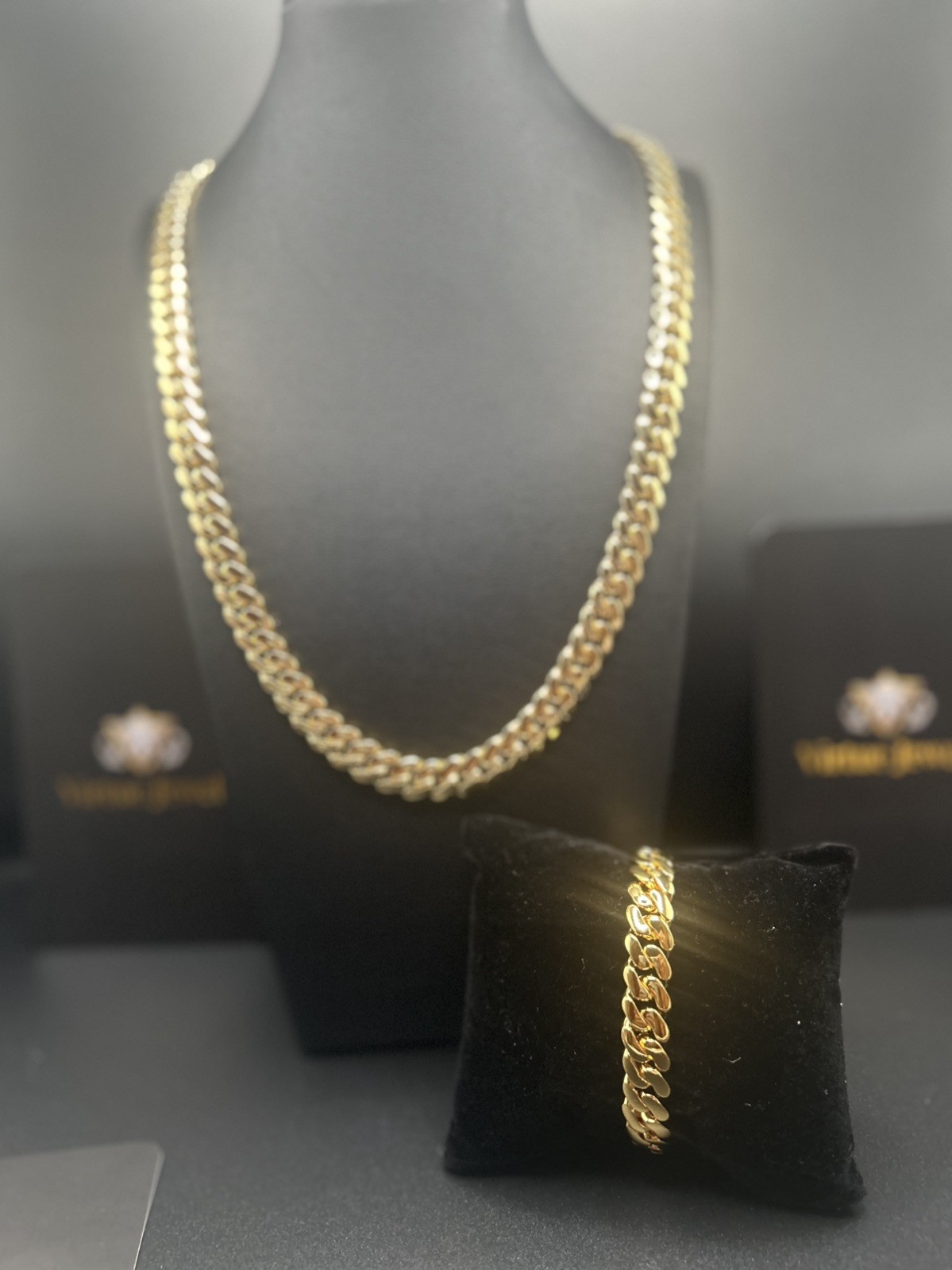 10mm | 12mm | 14mm Miami Cuban Link Gold Plated Chain & Bracelet Luxury Set