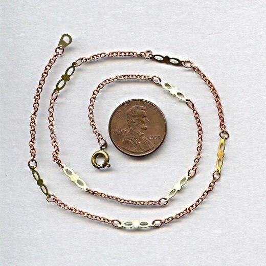 36 PIECES VINTAGE COPPER COATED STEEL BRASS FILIGREE BAR CHAIN 15″ NECKLACES T33