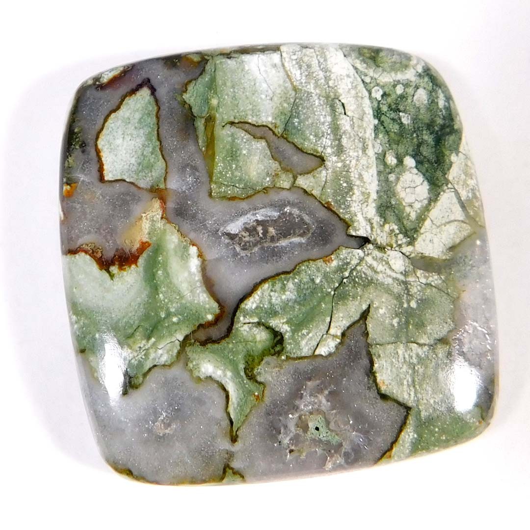 80.85Cts. Natural Untreated Rainforest Rhyolite Cushion Cabochon Loose Gemstone