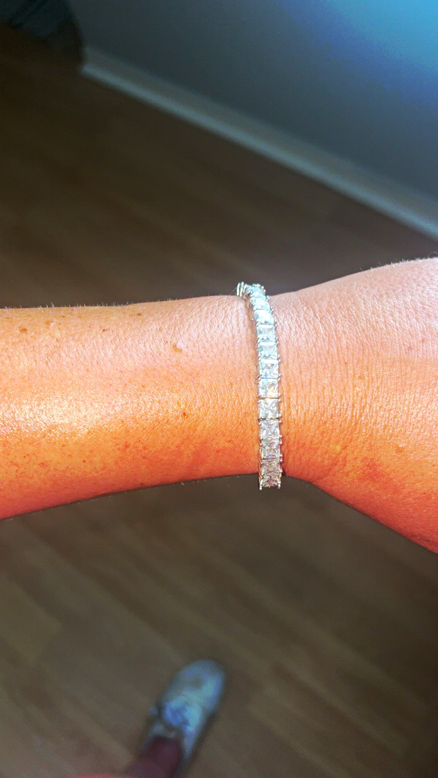 CZ tennis bracelet, Lobster, Adjustable