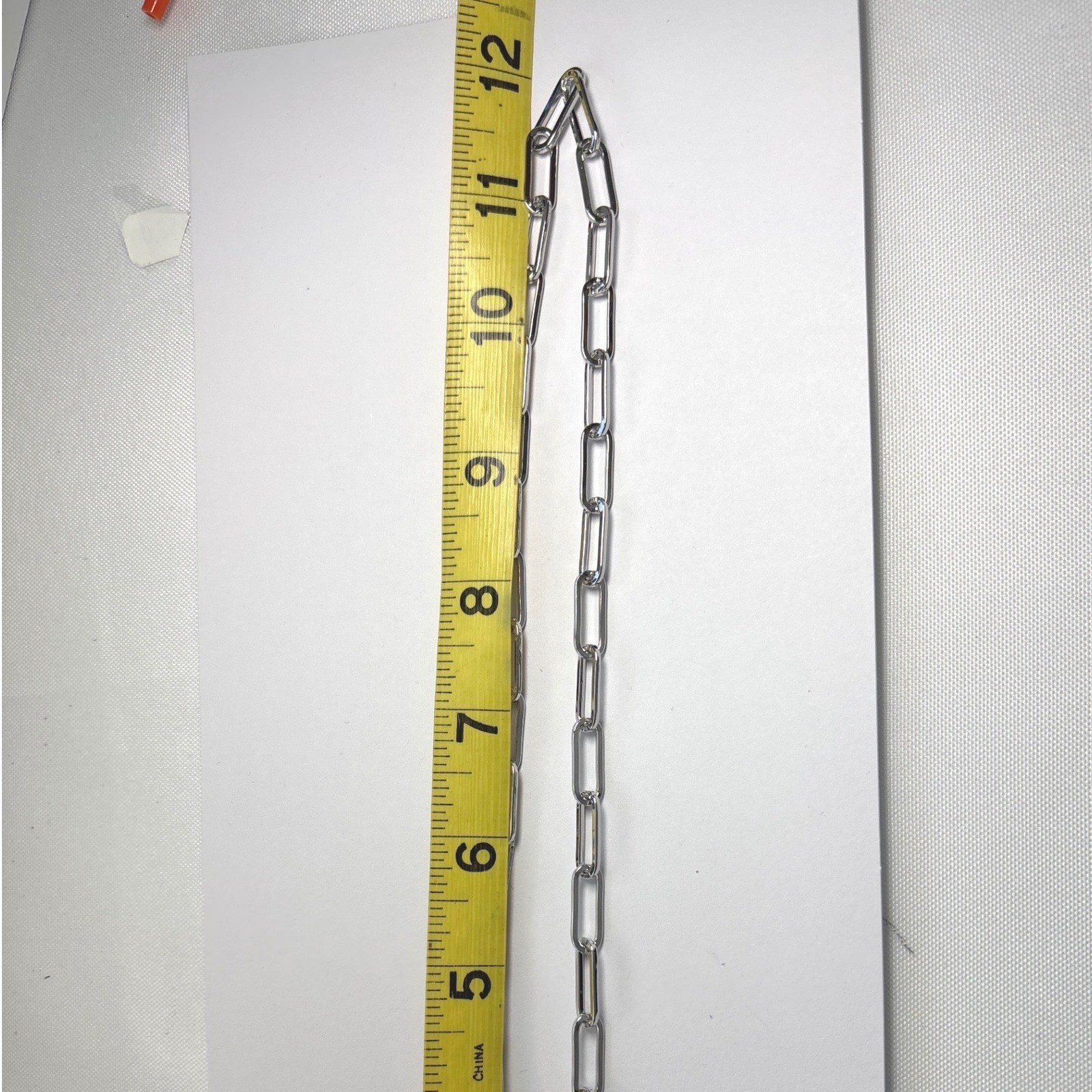 Necklace Silver Tone Metal Lobster Clasp Paperclip Link Chain New 24″ New