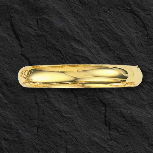 14k Yellow Gold 7″ Shiny Bangle Hinged Bracelet 8mm, 5/16 “, 9 grams